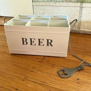 White Metal Beer/Drink/Condiment Caddy
